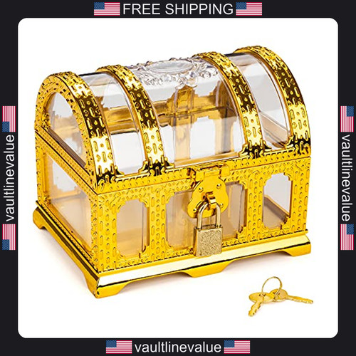 Kids pirate treasure chest storage box for classroom toys and treasures