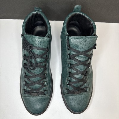 Balenciaga Mens Green Stingray Leather high tops barely worn size 10 Balenciaga Arena High Top Cark Green Leather Sneakers Size  main image 4