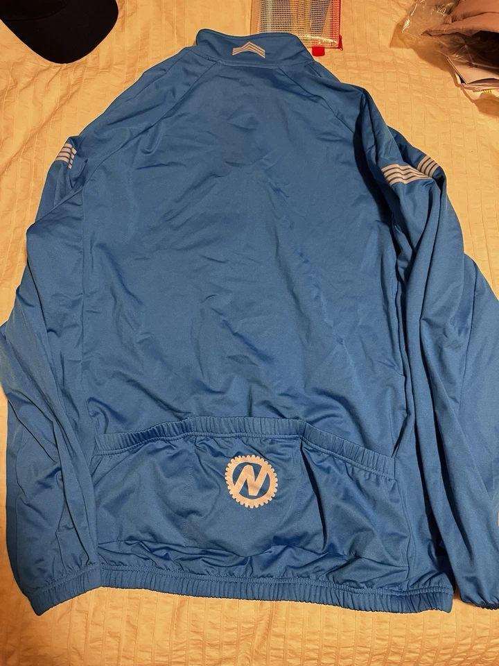 Nashbar Cycling Jersey XXXL Blue Full Zip 3-Pocket Back - Image 3 of 4