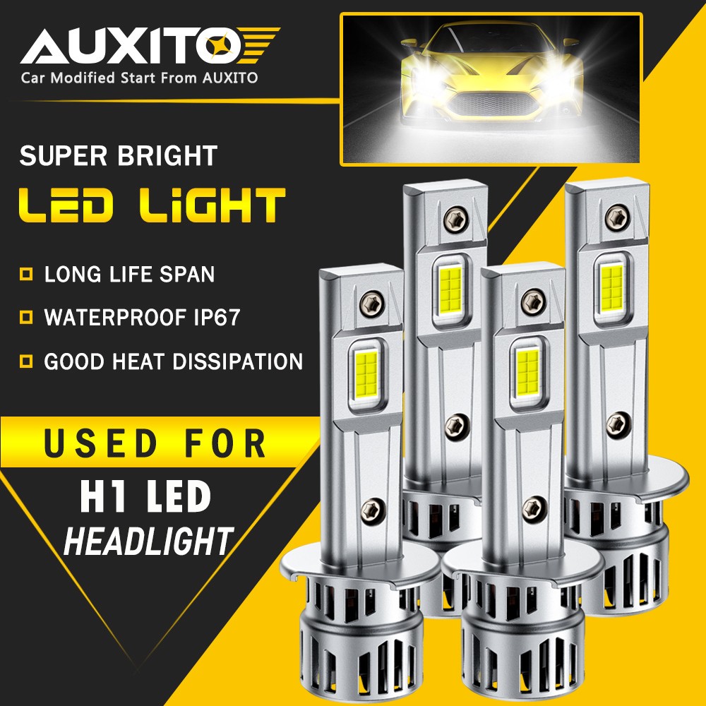 4X AUXITO H1 LED Headlight Bulb Conversion High Low Lamp 6500K Super White M6SEV