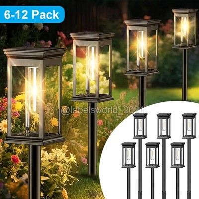 6-12PCS Solar Garden Lights Outdoor Waterproof Landscape LED Lights Pathway Yard