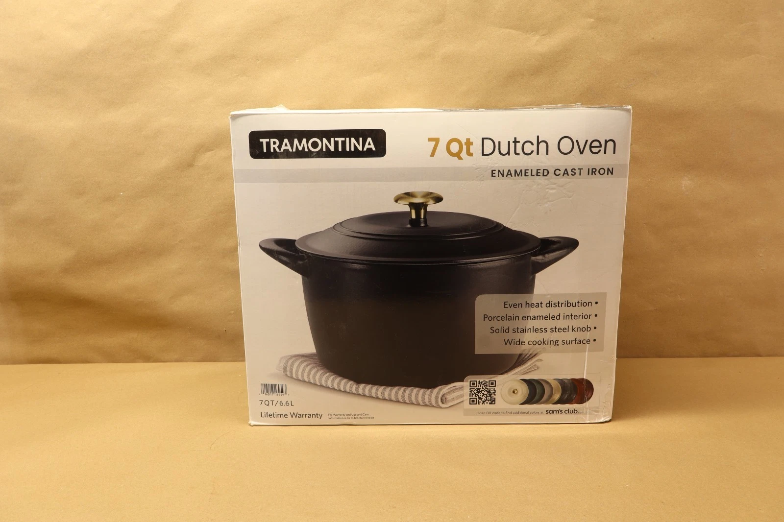Tramontina VIPRB-80131/353DS Enameled Cast Iron 7-Quart Covered Round Dutch