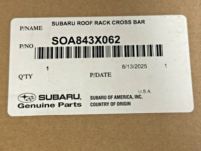 2026 Subaru Outback Aero Crossbar Roof Adjustable Rack SOA843X062