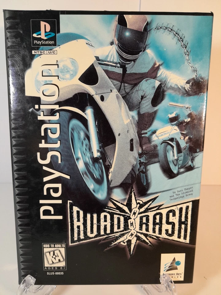 PS1 Road Rash Playstation Long Box Variant Ex-rental Tested Plays Great - Image 2 of 4