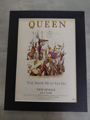 queen the show must go on Original Song Advert Mounted