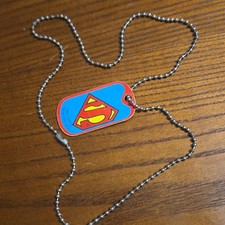 DC Comics Superman Logo Dog Tag Pendant Necklace Ball/Bead Chain Metal
