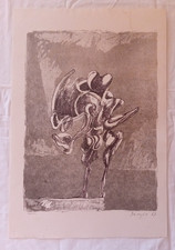 Litografia originale Il ratto Vittorio Basaglia 1967 firmata dim. 34,5x51,0 cm