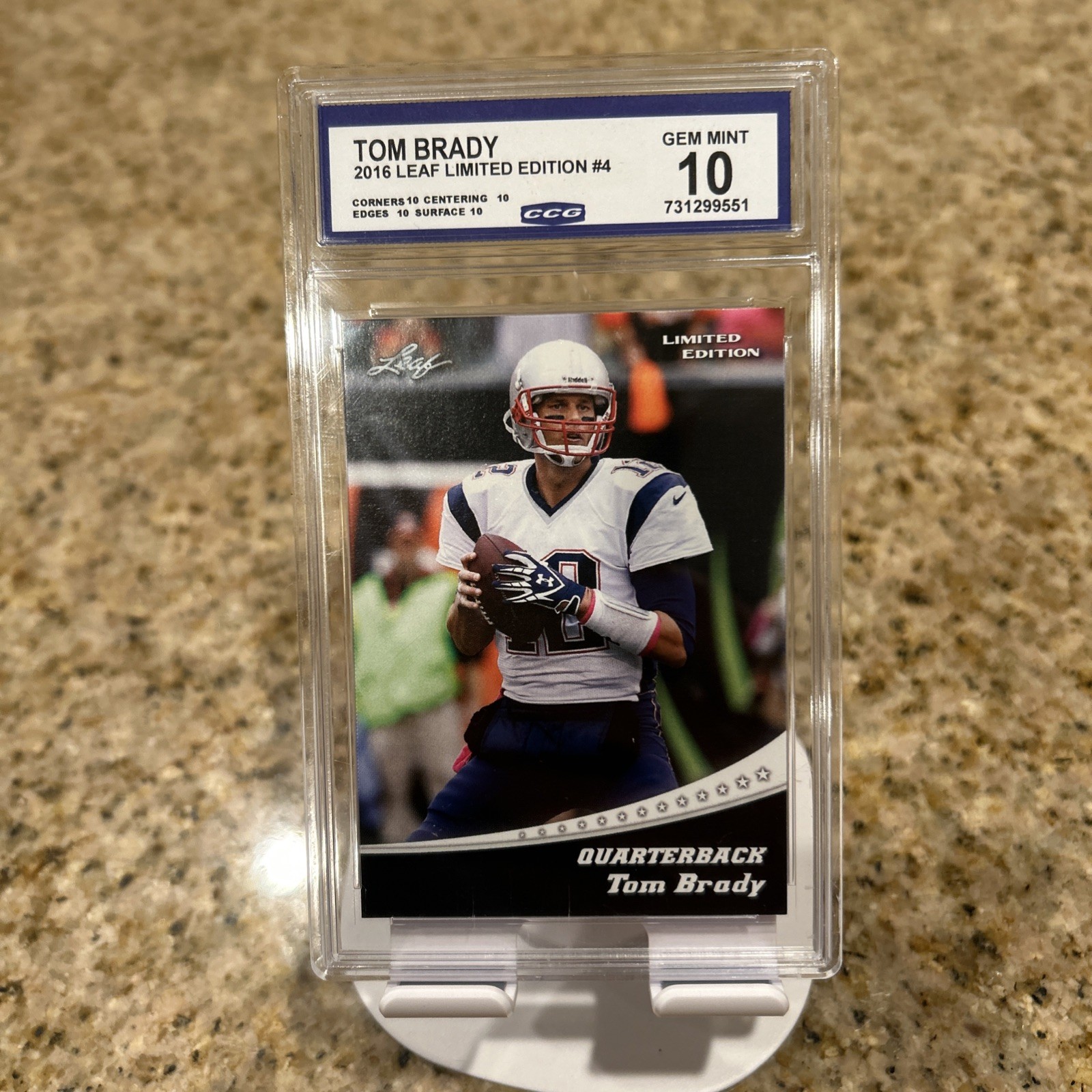2016 Leaf Limited Edition GEM MINT 10 CCG #4 - Tom Brady - New England Patriots