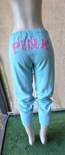 Victorias Secret Pink Y2K Favorite Sweats Blue Pink Cropped Joggers Dog Small