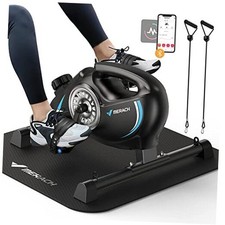 Under Desk Bike Pedal Exerciser, Quiet Magnetic Mini Exercise Bike Black  Blue