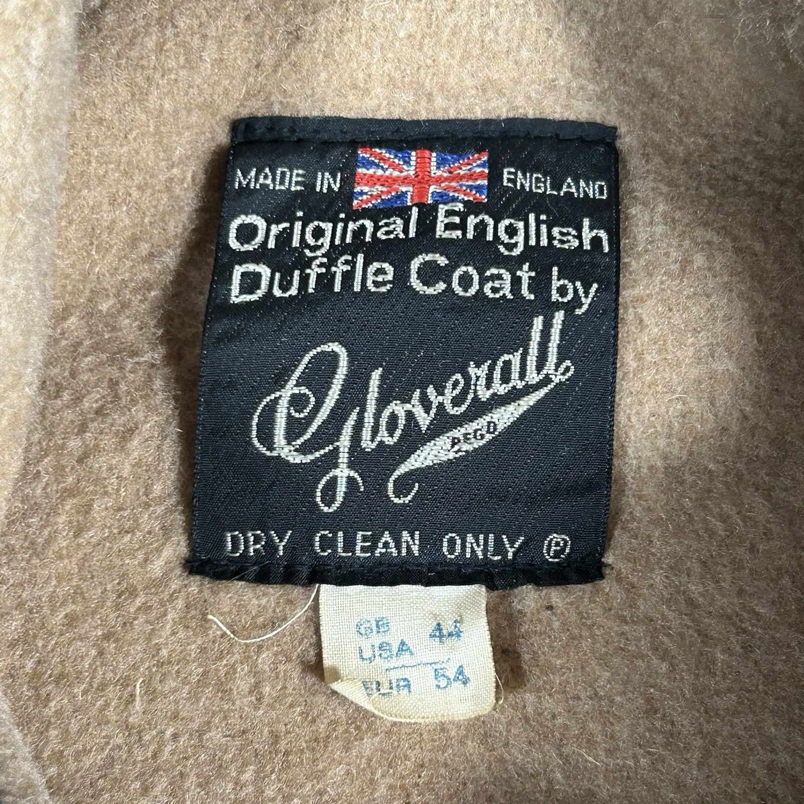 Vintage Gloverall Duffle Coat Mens 44 Green Wool Toggle Hooded British England - product detail image 3