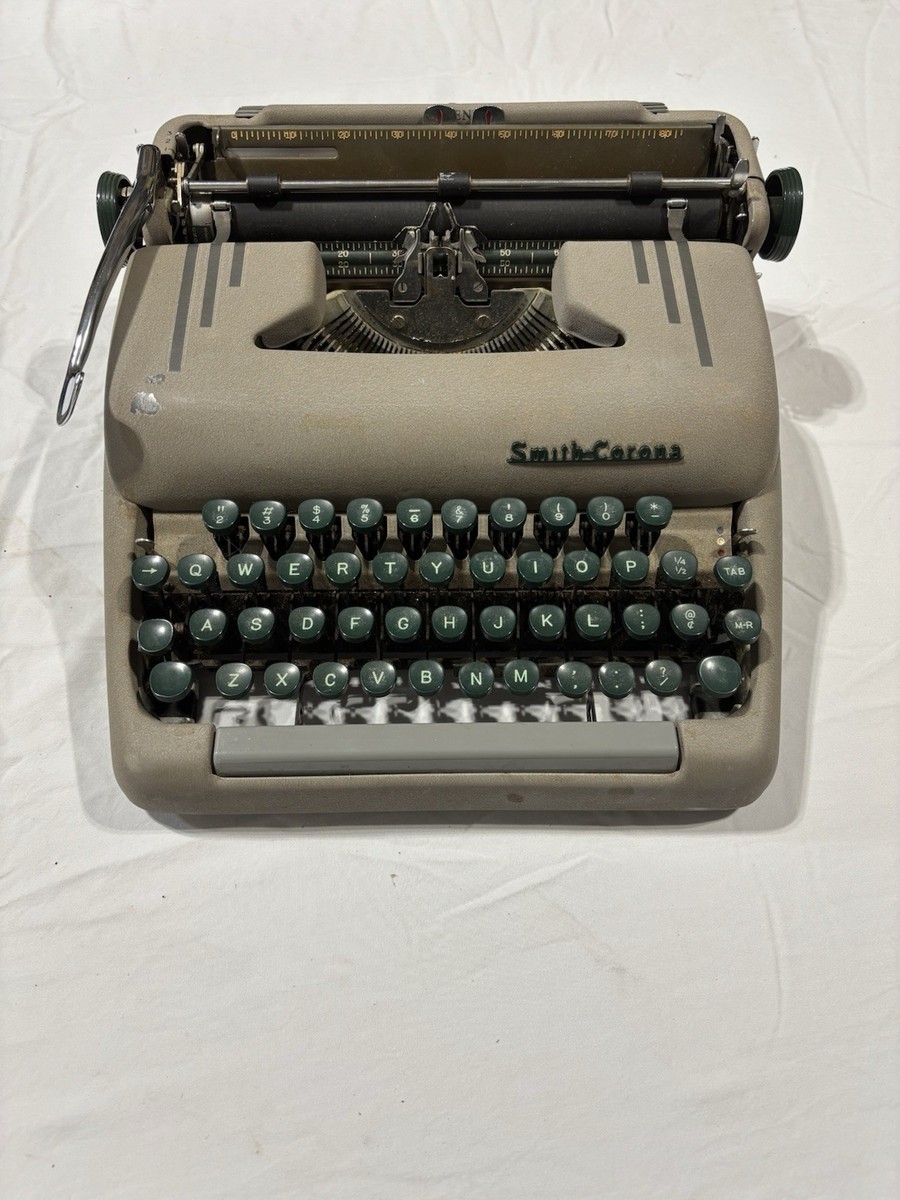 完動品　Smith-Corona SILENT コロナタイプライター 1952年 Vintage 1950s Smith Corona Silent Typewriter Tan Green Keys | eBay