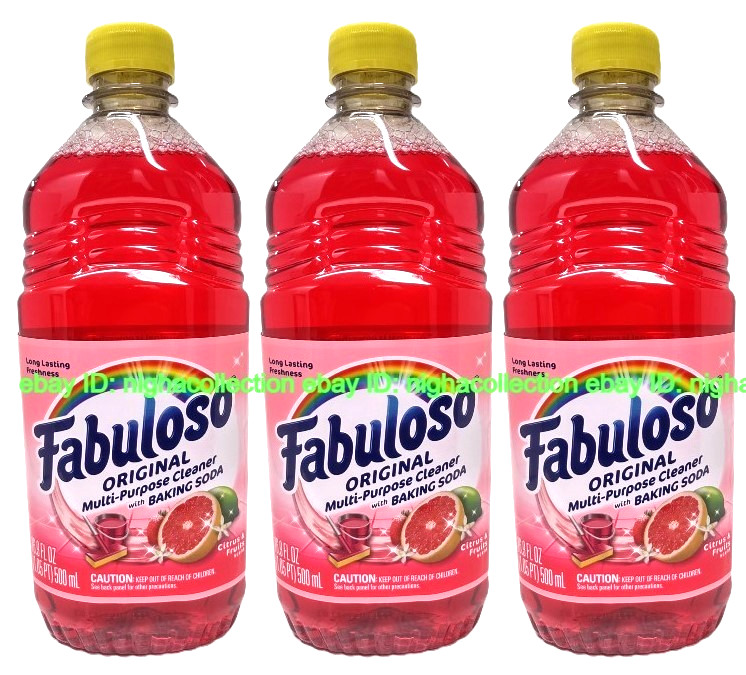 (LOT 3 Bottles) Fabuloso Citrus & Fruits All Purpose Cleaner 16.9ozEa BottleNEW
