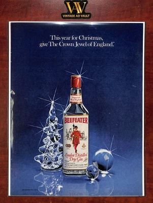 Beefeater Gin Vintage Print Ad - For Christmas, Give The Crown Jewel of England - Image 1 of 2