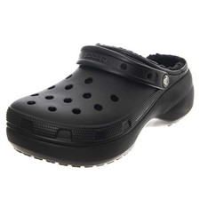 Classic Platform Doublé Sabot W BLK - Sandales Femme Noires CROCS