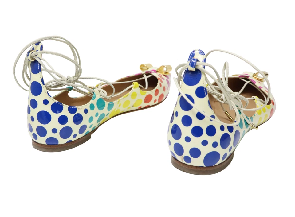 Salvatore Ferragamo Zapatos Mujer (US) 8 en Punta Planos Coloridos Lunares - Imagen 2 de 4