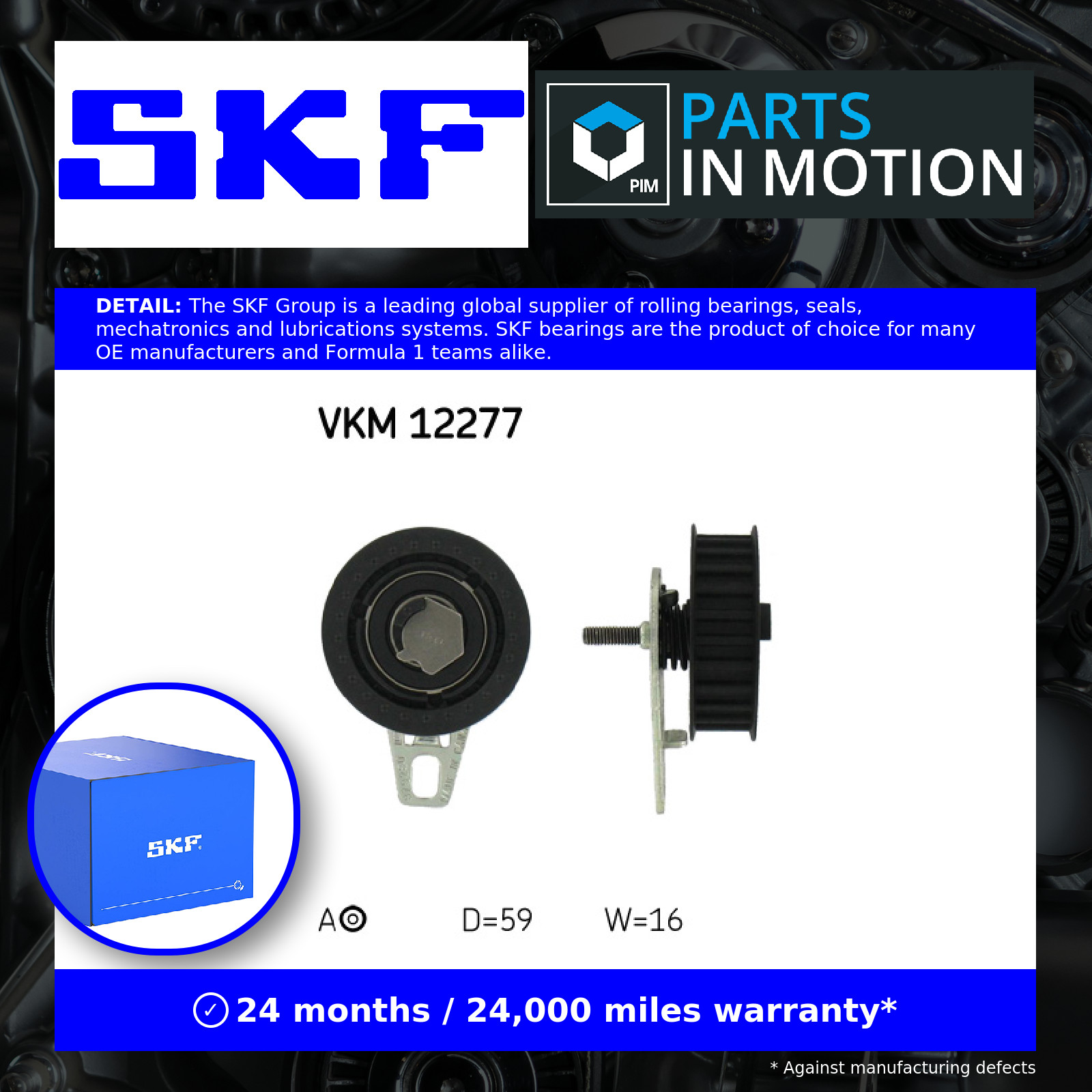 Right SKF SWEDEN VKM 12277 Tensioner Pulley, timing belt for ALFA ROMEO,LANCIA - Image 10
