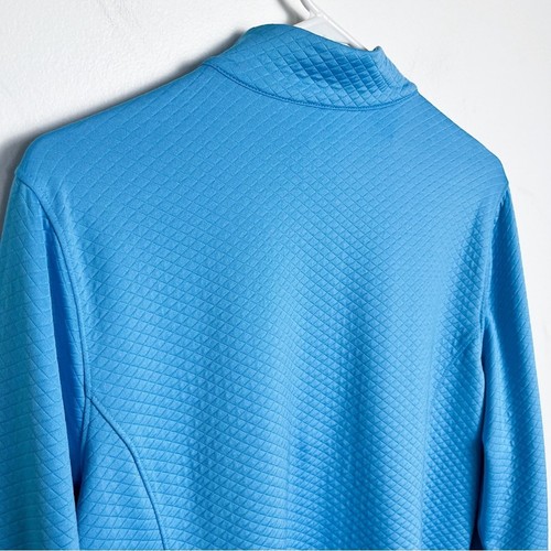 Lady Hagen Essentials Quilted 1/4 Zip Pullover Blue Large Golf Pickleball Tennis - Picture 6 of 11