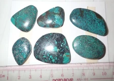 Turquoise Stone Flat Free Form Cabochon 169 Carat 6 pieces 33.8 gram Lot A