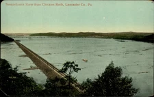 Susquehanna River Chuckies Rock Lancaster PA postcard Trans Sta cancel 1909 r849