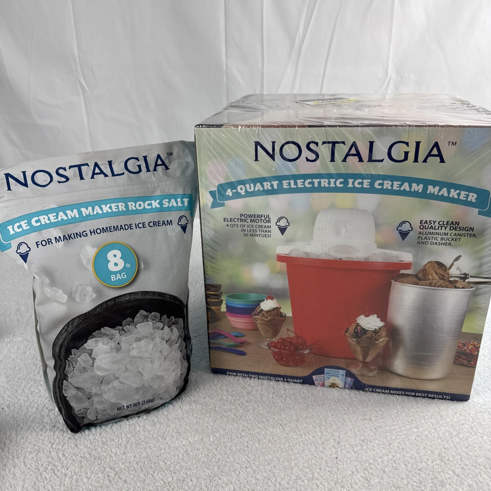 Nostalgia 4-Quart Electric Ice Cream Maker - Red + Bag Of Rock Salt! NEW
Opens in a new window or ta