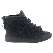 Chanel Camellia Floral Lace-Detailed High-Top Sneakers In Polyester Wom Size 38