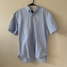 Polo Ralph Lauren Classic Fit Seersucker Shirt Men XL Blue Prepster Untucked