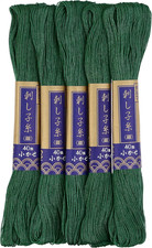 Yokota Sashiko Thread 40M 5X1 Green 