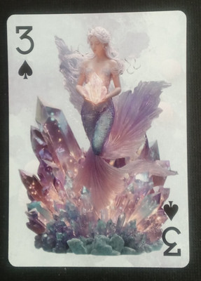 Mermaid Princess Deep-Sea playing Card 3 Spades