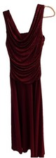 Petite Women Sleeveless Glitter Knit Chiffon Evening Gown - Mother of the Bride