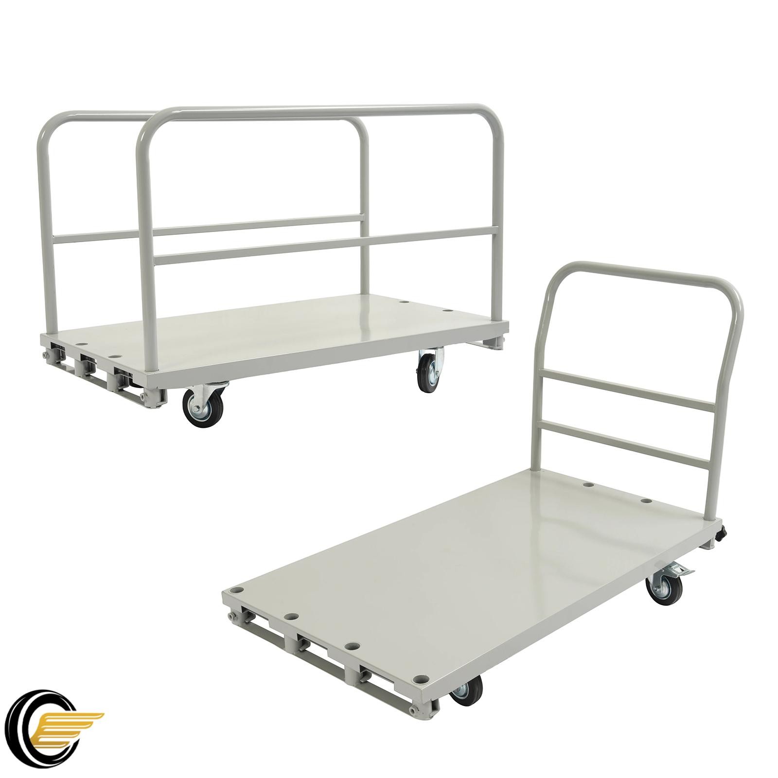 2-in-1 42x24in Panel Dolly Drywall Cart 2200lbs Flat Dolly Cart with 4 Casters