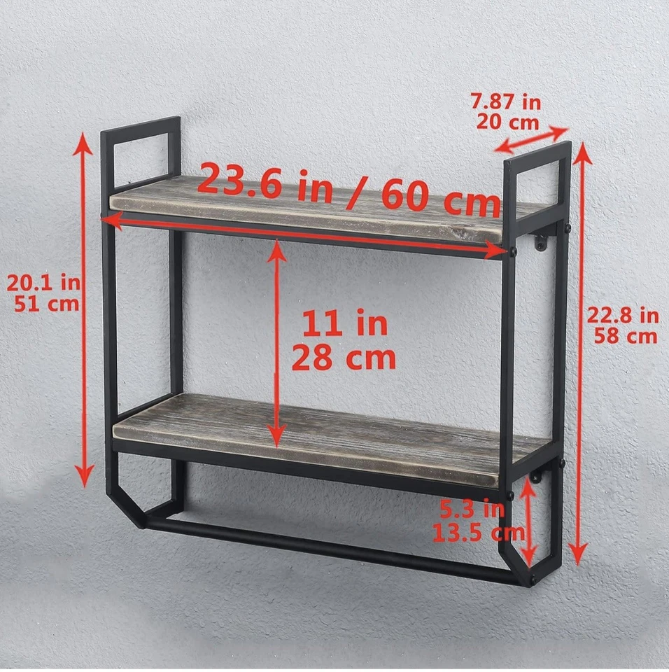  毛巾架浴室储物架厕所带毛巾架100% Bamb — 第 2/4 张图片