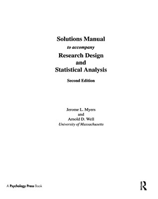 SOLUTIONS MANUAL to Accompany Research Design and Stati - Paperback / softback N