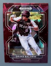 2022 Panini Prizm Draft Picks #PDP96 Drake Baldwin /23 Burgundy Cracked Ice