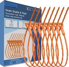 8 Pack 25" Drain Snake Clog Remover Hair Sink Auger Tool