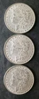 Lot of Three 1881 $1 Morgan Silver Dollars