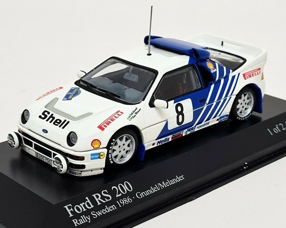 Minichamps 1/43 - Ford RS200 ралли Швеции Grundel Melander 1986430 868008 - Изображение 3 из 4