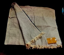 New Tribe Alive Handwoven Scarf From Ellen BE KIND Grey White Stripe Handwoven 