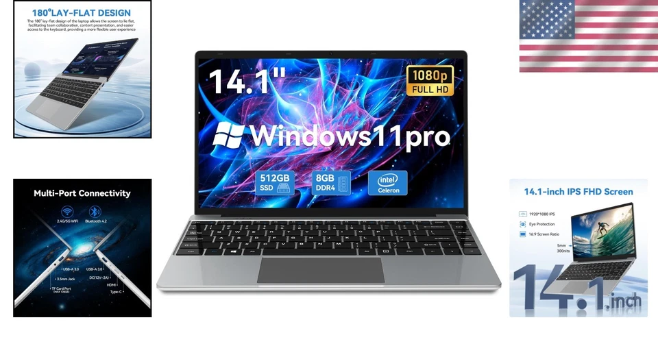 14 inch Laptop, 8GB RAM 512 GB SSD, FHD 1920 x 108 - Image 2 of 4