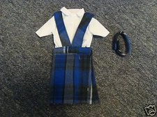*NIP* 3 pc SCHOOL UNIFORM Dress Jumper Outfit Clothes fits Barbie doll PLAID #32