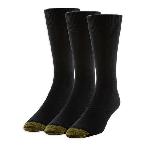 New Gold Toe Men's Extended Size Men's Gold Toe Dress Rib Crew Socks 3 Pair Pack - Picture 12 of 15