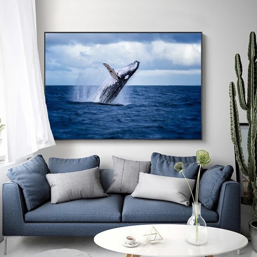 Carteles de ballenas imágenes de alta definición lienzo pintura arte de pared decoración del hogar lienzo mural - Imagen 2 de 3