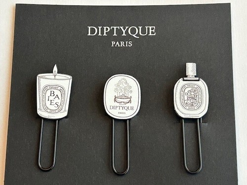 Diptyque Set/6 paper clips w/ Images of Baies Candle & DO SON & Logo RARE - Picture 4 of 9