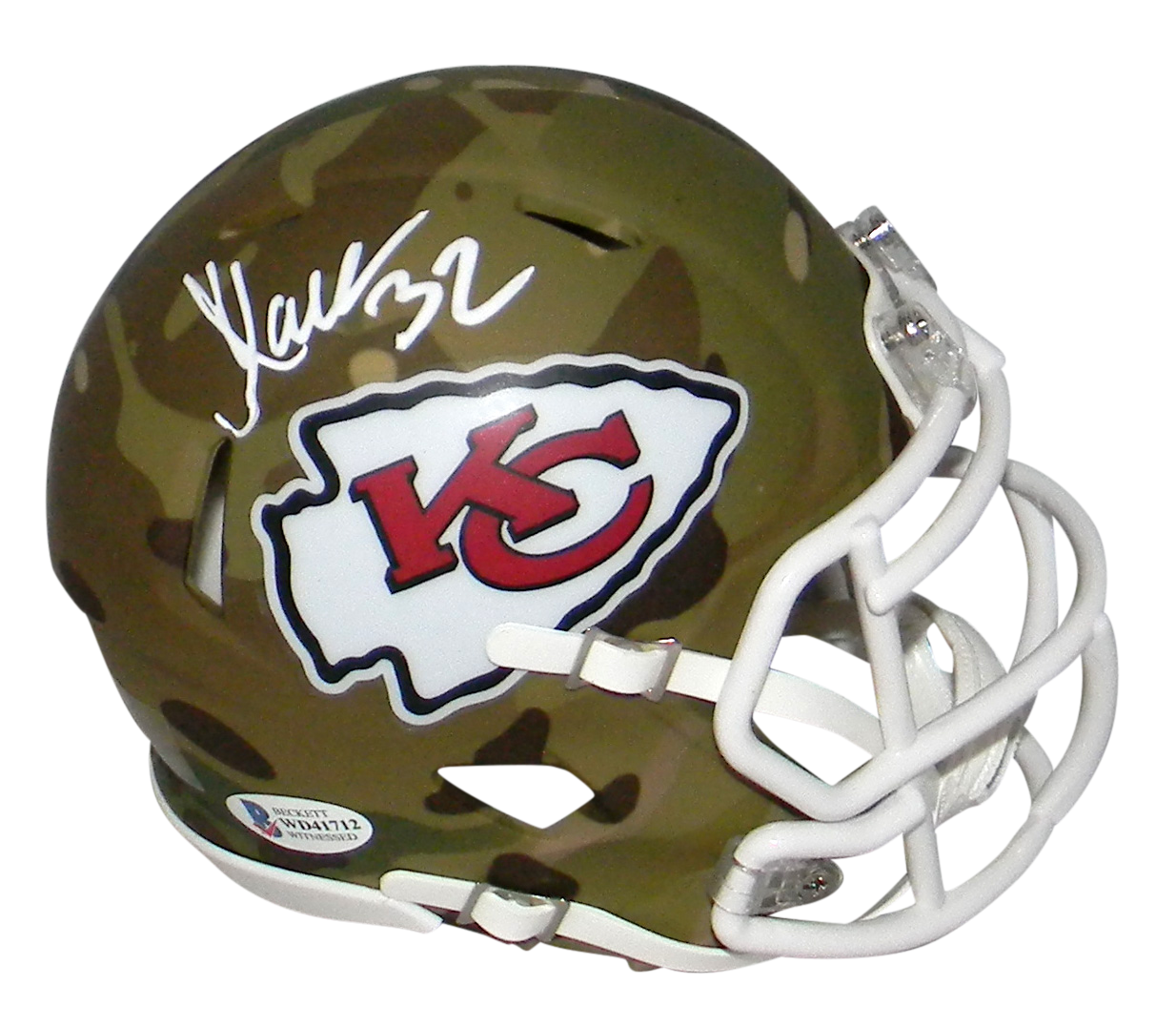 Marcus Allen Autographed Signed Kansas City Chiefs CAMO SPEED MINI HELMET BECKETT 
