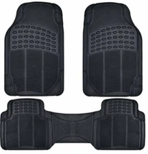 Rubber Floor Mats for Car Floor, Universal Trim To Fit Auto Sedan Van SUV Trucks