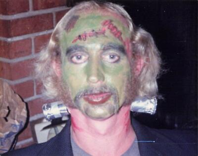 1980s FRANKENSTEIN Amateur Halloween Costume Close Up Horrible Job Freakish ODD