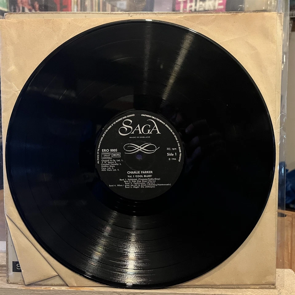 [JAZZ]~VG+ LP~CHARLIE PARKER~Vol 1~Cool Blues~[1966~SAGA EROS~Issue]~UK Import~ - Image 3 of 4