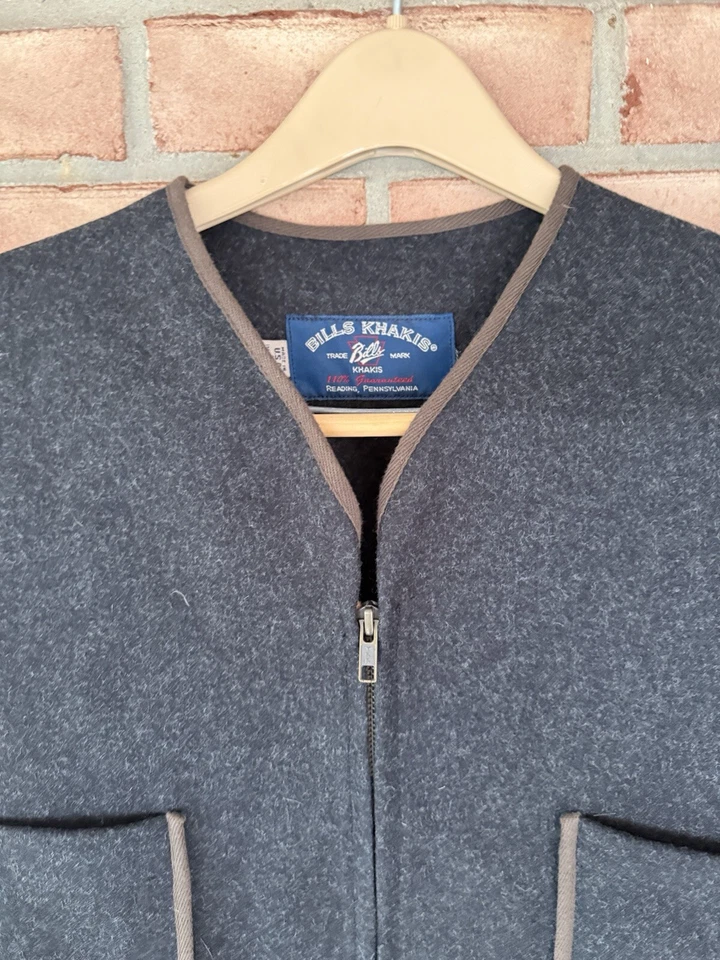 Bills Khakis Wool Blend Vest w/ Adjustable Back Strap Made USA/Reading PA Size L - Image 4 of 4