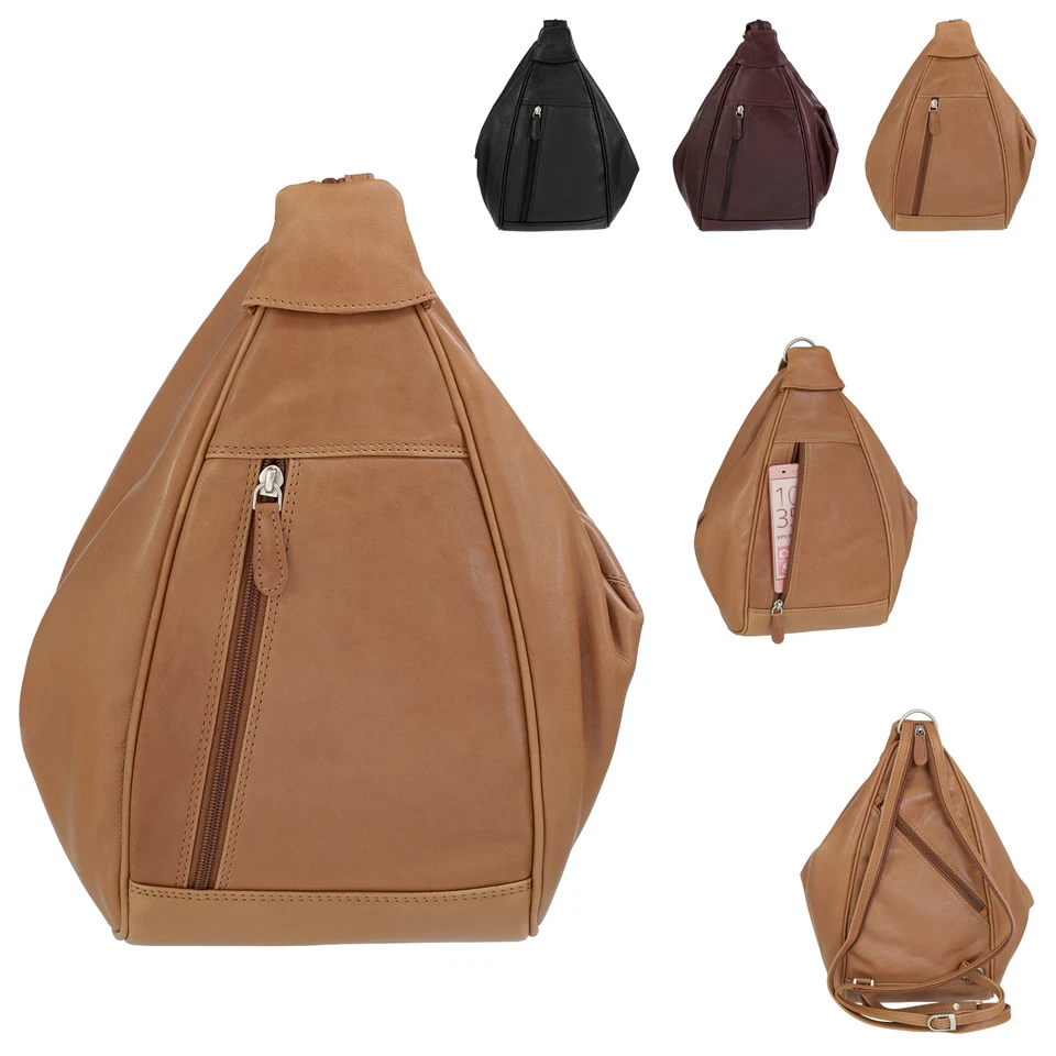 Leder Freizeit Rucksack Cityrucksack Reiserucksack Tagesrucksack Backpack 27 cm