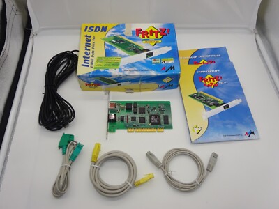 AVM ADSL/ISDN CONTROLLERV4F PCI  ADAPTER 1xRJ45 ADSL 1xRJ45 ISDN IN OVP  #GK7444